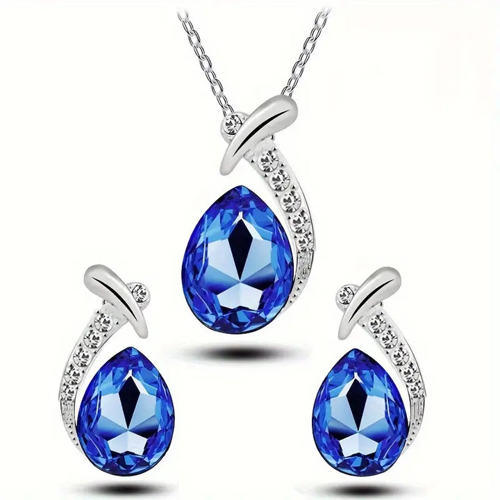 Mermaid Jewelry Set | White Gold Plated Necklace and Earrings