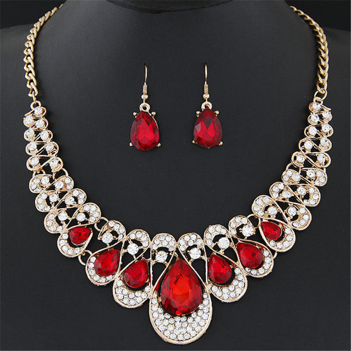 Gold Jewelry Set - Elegant Necklace Earring Bracelet Collection