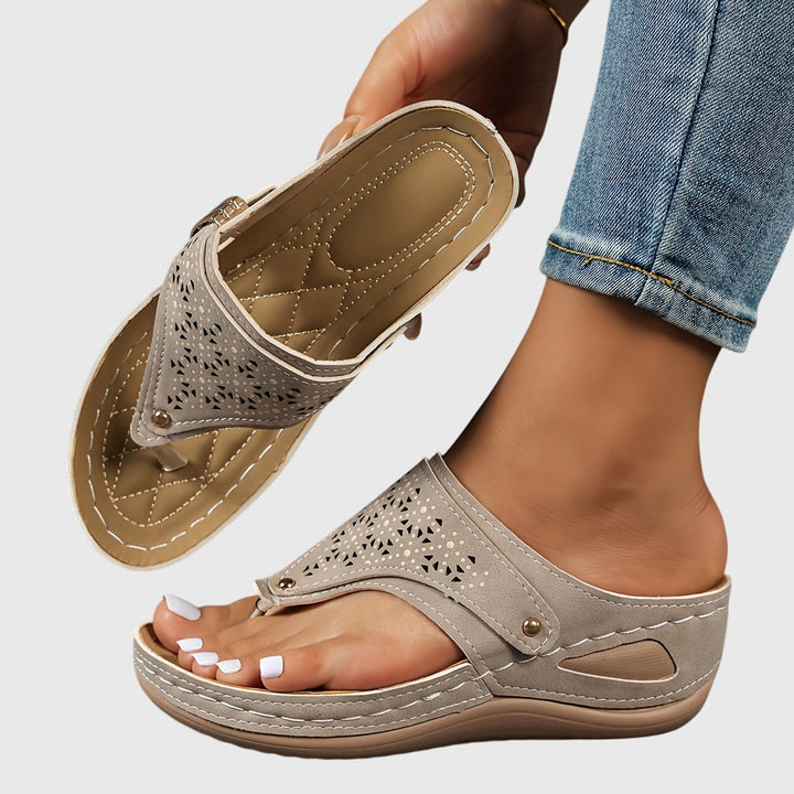 Striped Comfort Sandals for Women - Casual Slide Sandals