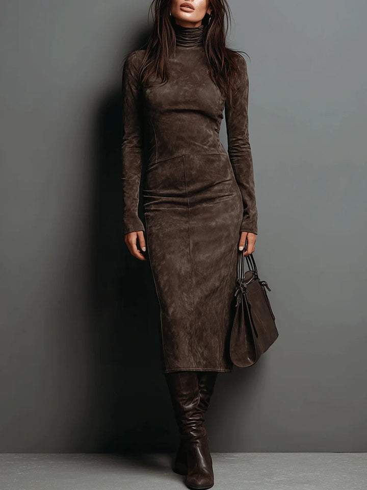 Brown Midi Dress for Women | Bohemian Style Dress