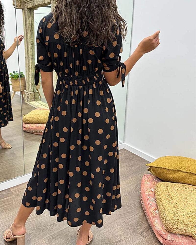 Polka Dot V-Neck Dress for Women - Timeless Everyday Style