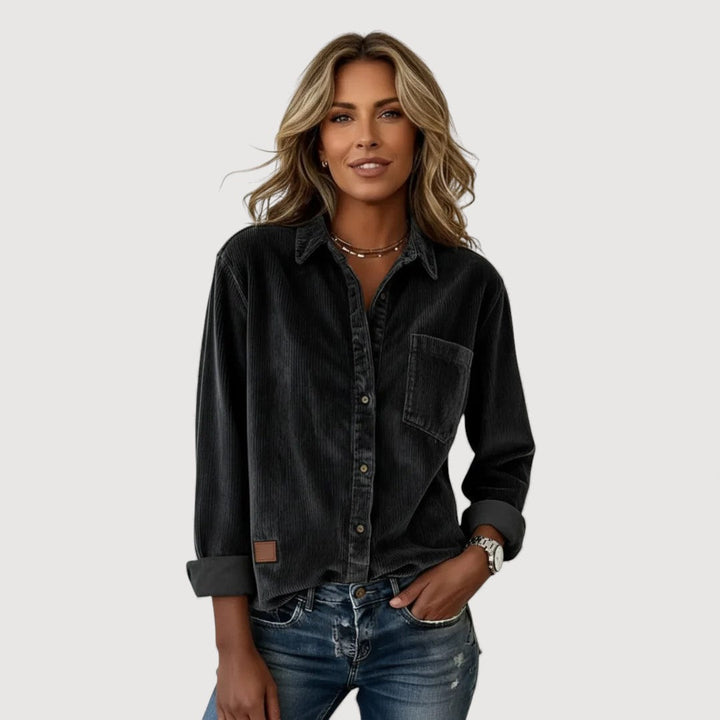 Corduroy Button Down Shirt for Women - Classic Relaxed Fit