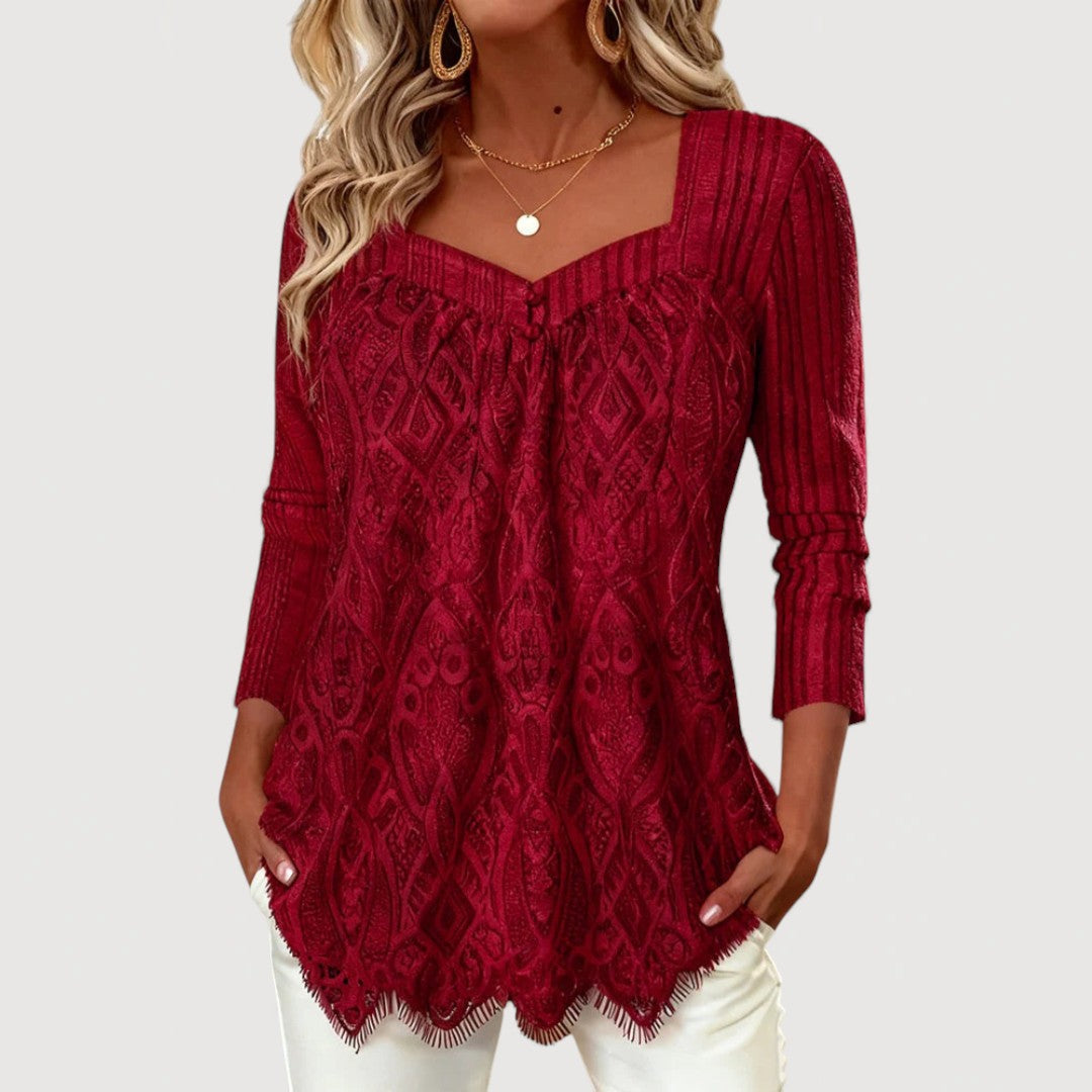 Lace Detail Top - Elegant Feminine Blouse for Everyday Wear