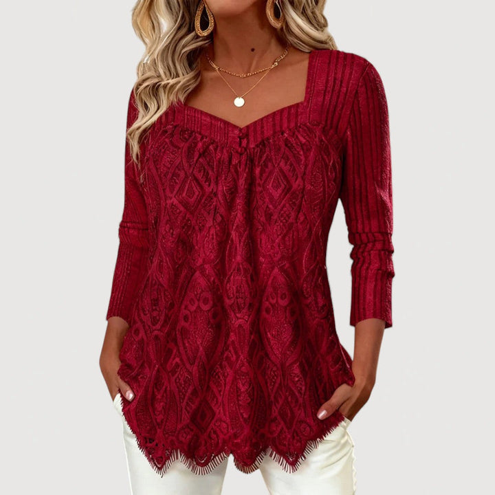Lace Detail Top - Elegant Feminine Blouse for Everyday Wear