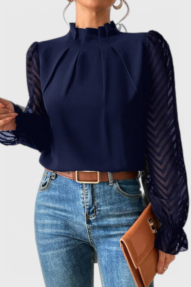 Nautical Blouse With Elegant Accents for Women