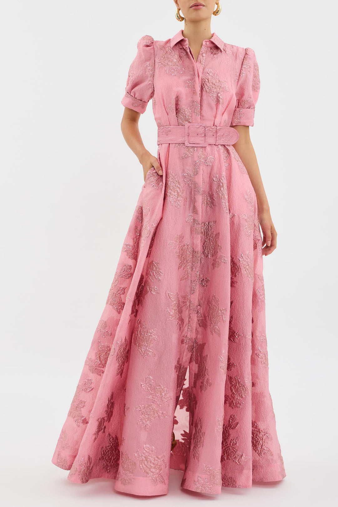Puff Sleeve Dress | Elegant Short Sleeve Midi for Women