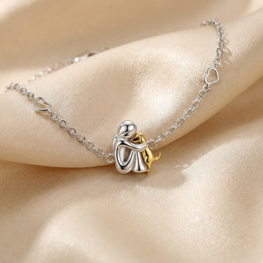 Dog Charm Bracelet Adjustable Gold Silver Pet Lover Gift