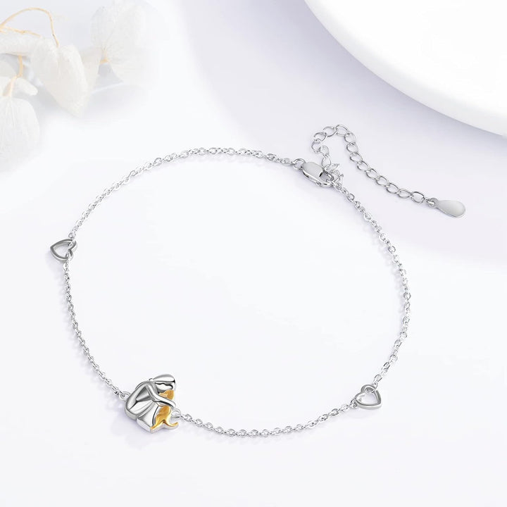 Dog Charm Bracelet Adjustable Gold Silver Pet Lover Gift