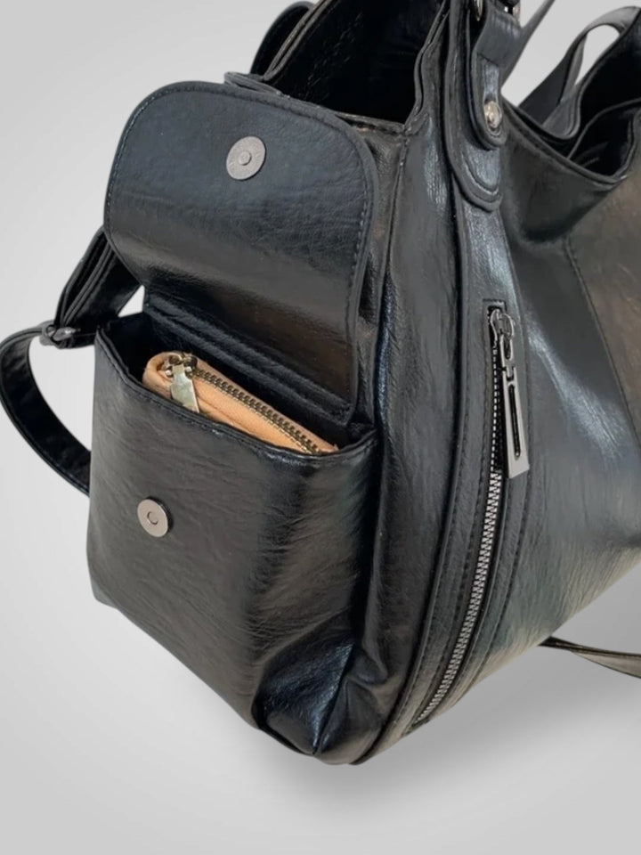 Vegan Leather Shoulder Bag - Spacious Everyday Handbag