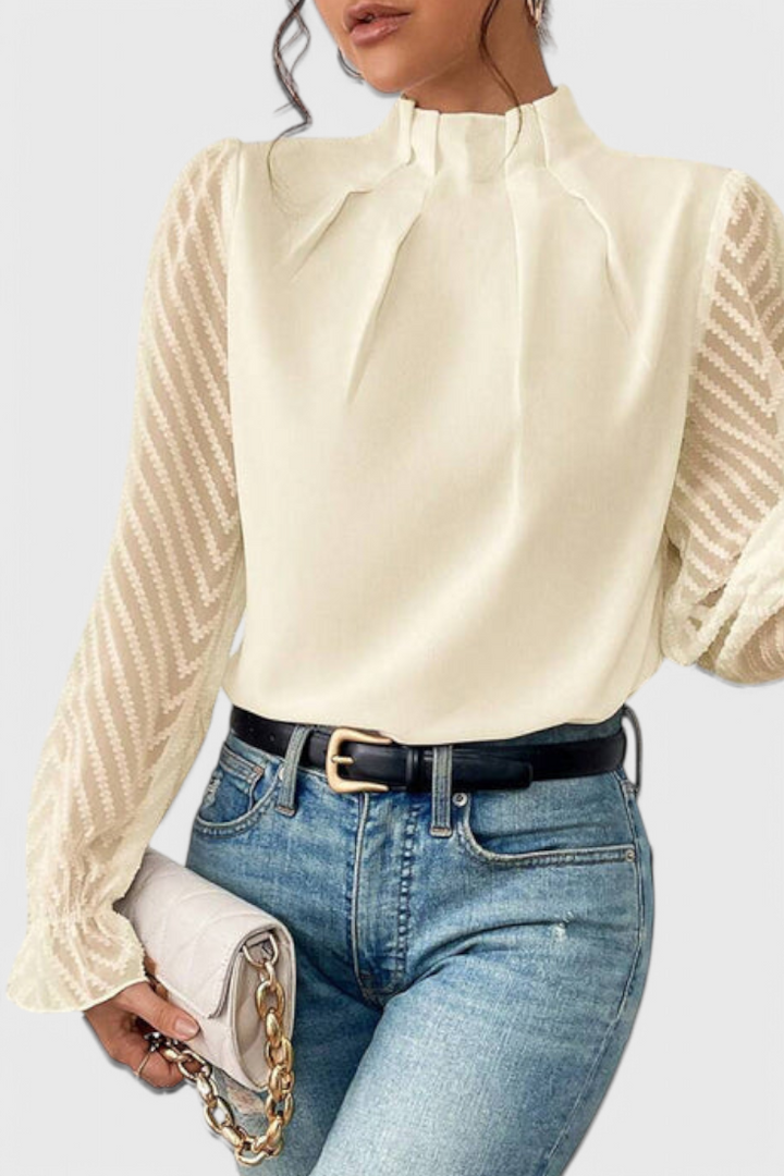 Nautical Blouse With Elegant Accents for Women