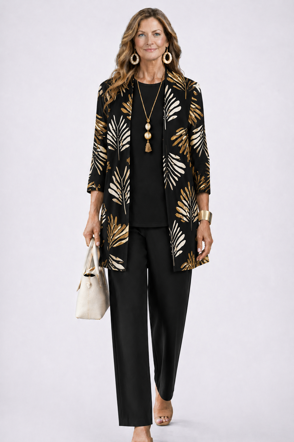 3-Piece Cardigan Set for Women - Relaxed Elegant Lounge Outfit