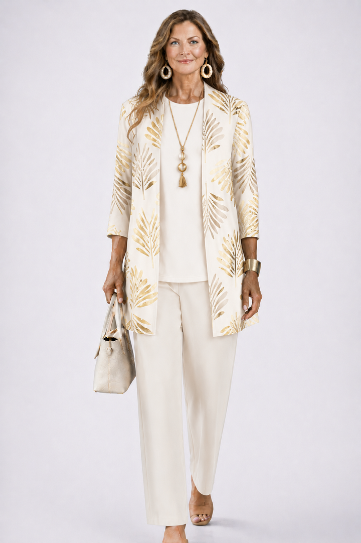 3-Piece Cardigan Set for Women - Relaxed Elegant Outfit