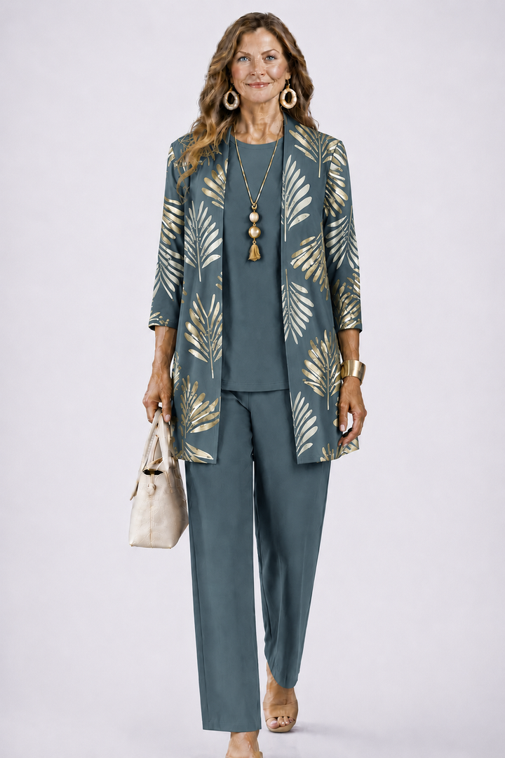 3-Piece Cardigan Set for Women - Relaxed Elegant Lounge Outfit