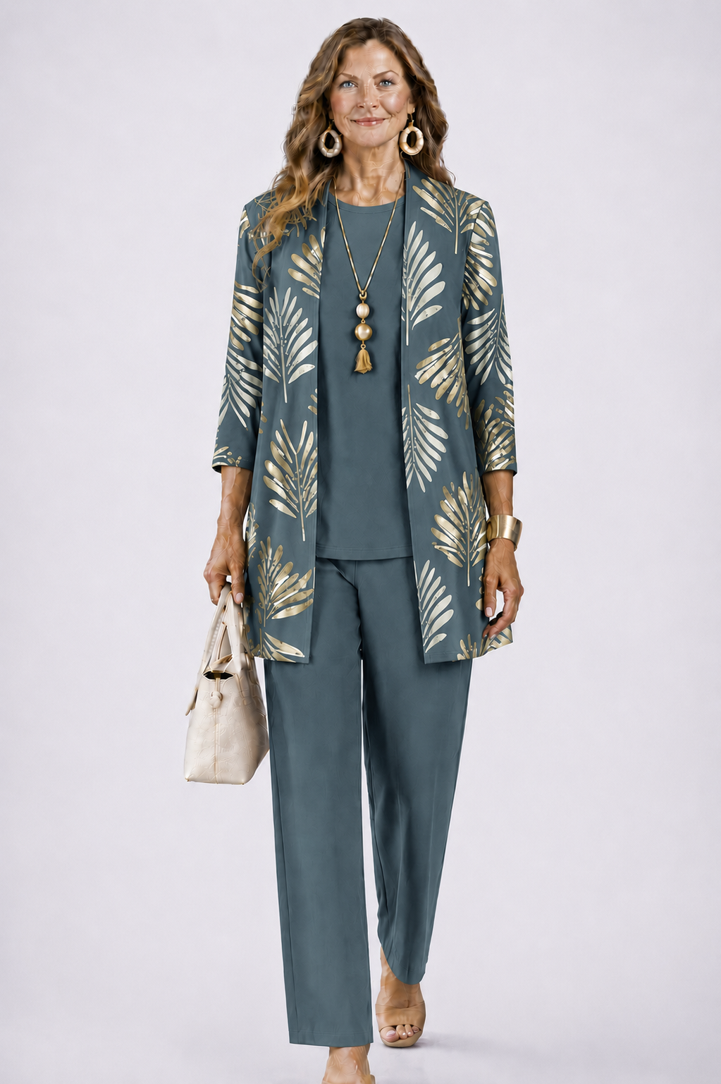 3-Piece Cardigan Set for Women - Relaxed Elegant Outfit