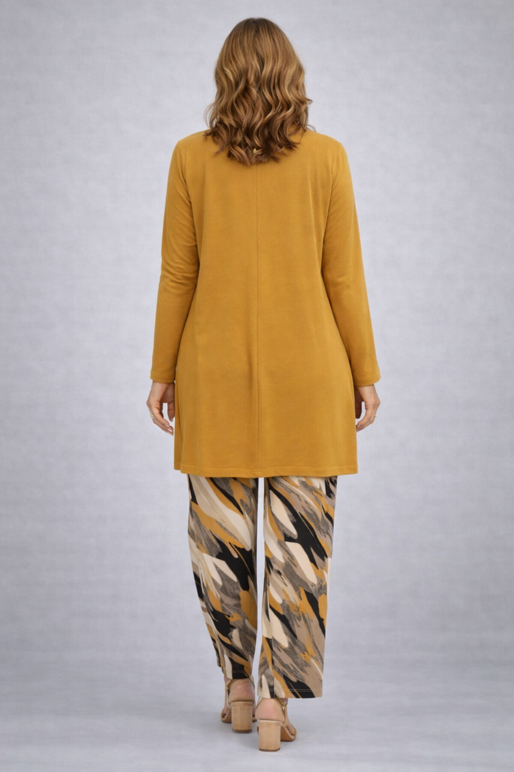 Three Piece Lounge Set for Women - Cardigan Top and Wide Leg Pants