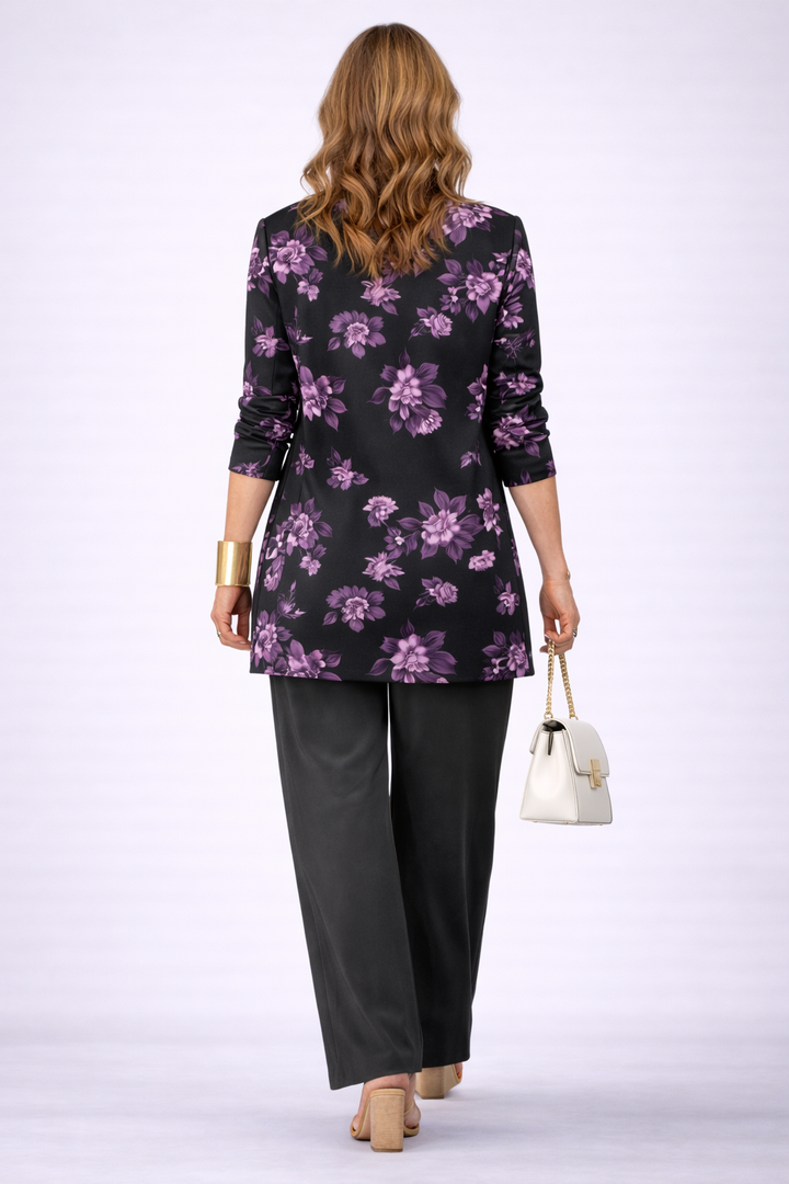 3-Piece Cardigan Set for Women - Floral Wide Leg Outfit