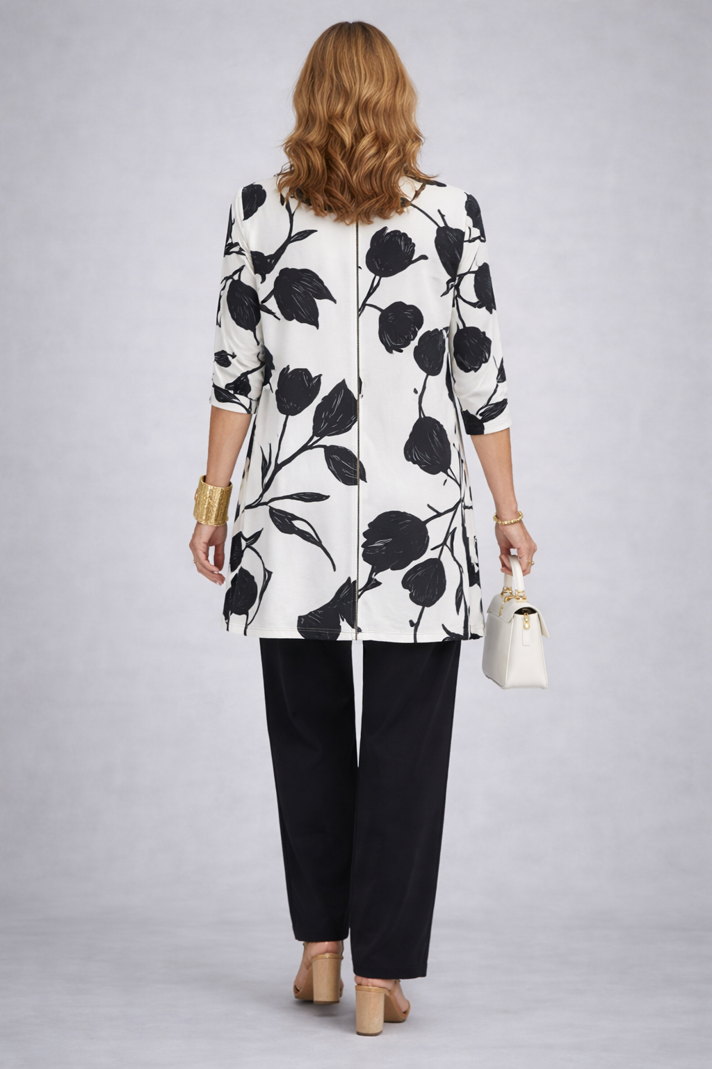 Floral Cardigan 3-Piece Set - Wide Leg Pants and Top Outfit