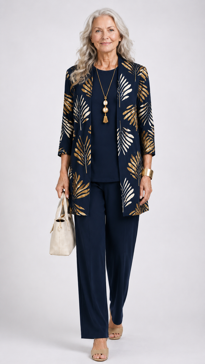 3-Piece Cardigan Set for Women - Relaxed Elegant Lounge Outfit