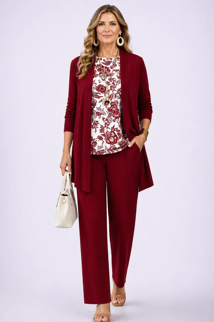 3-Piece Cardigan Set for Women - Relaxed Elegant Outfit