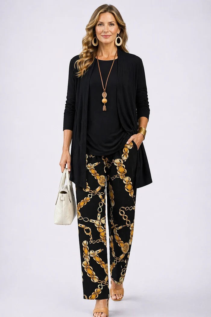 3-Piece Cardigan Set for Women - Relaxed Elegant Lounge Outfit