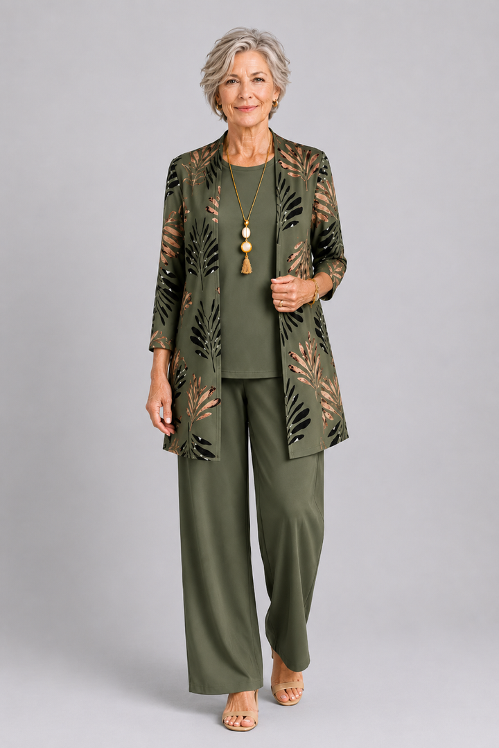 3-Piece Cardigan Set for Women - Relaxed Elegant Lounge Outfit