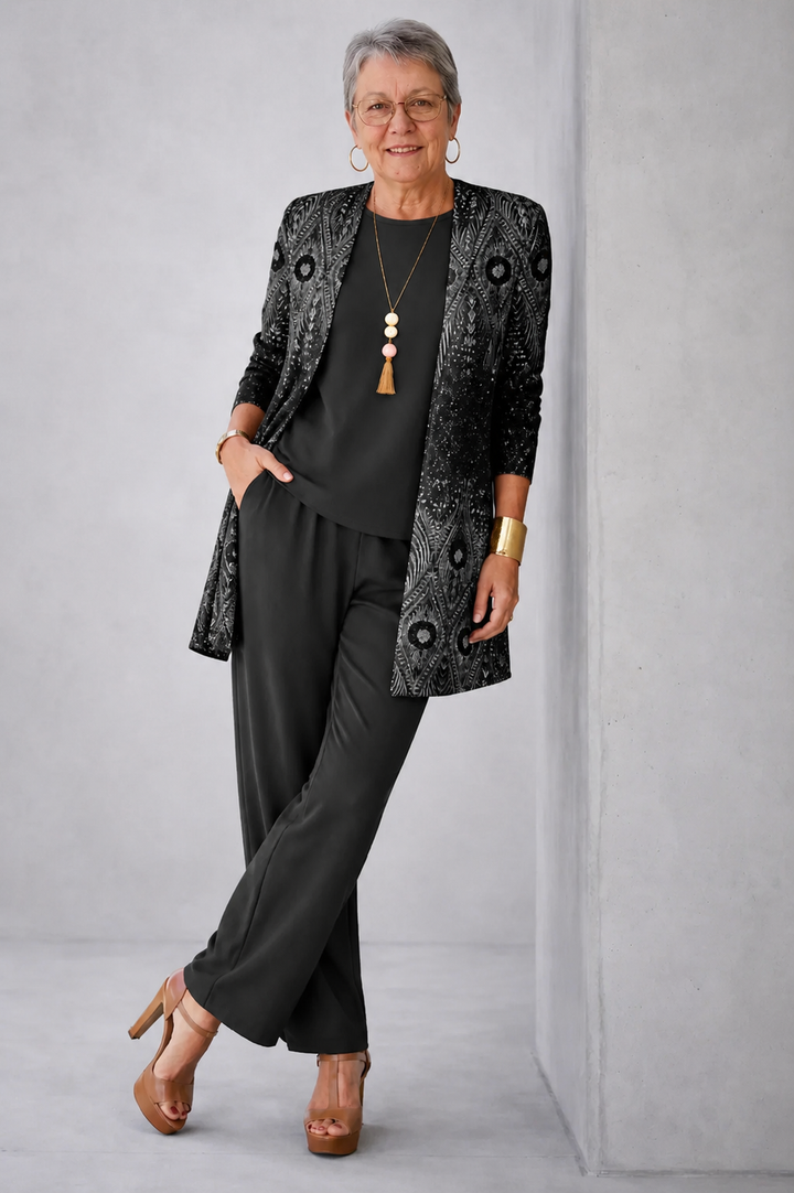 3-Piece Cardigan Set for Women - Earth Tone Loungewear