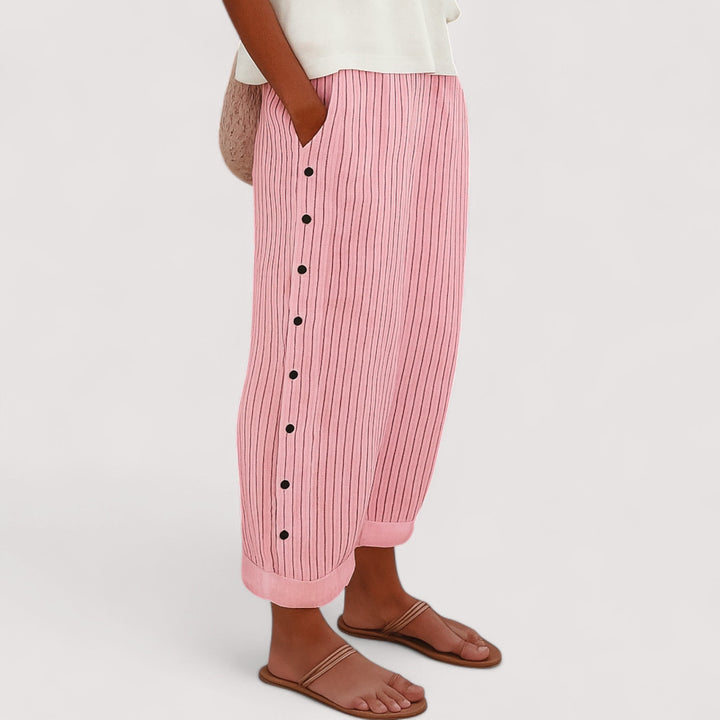Lightweight Linen Pants for Women - Breathable Wide Leg Trousers