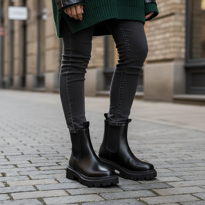 Chelsea Boots for Women with Chunky Platform Sole