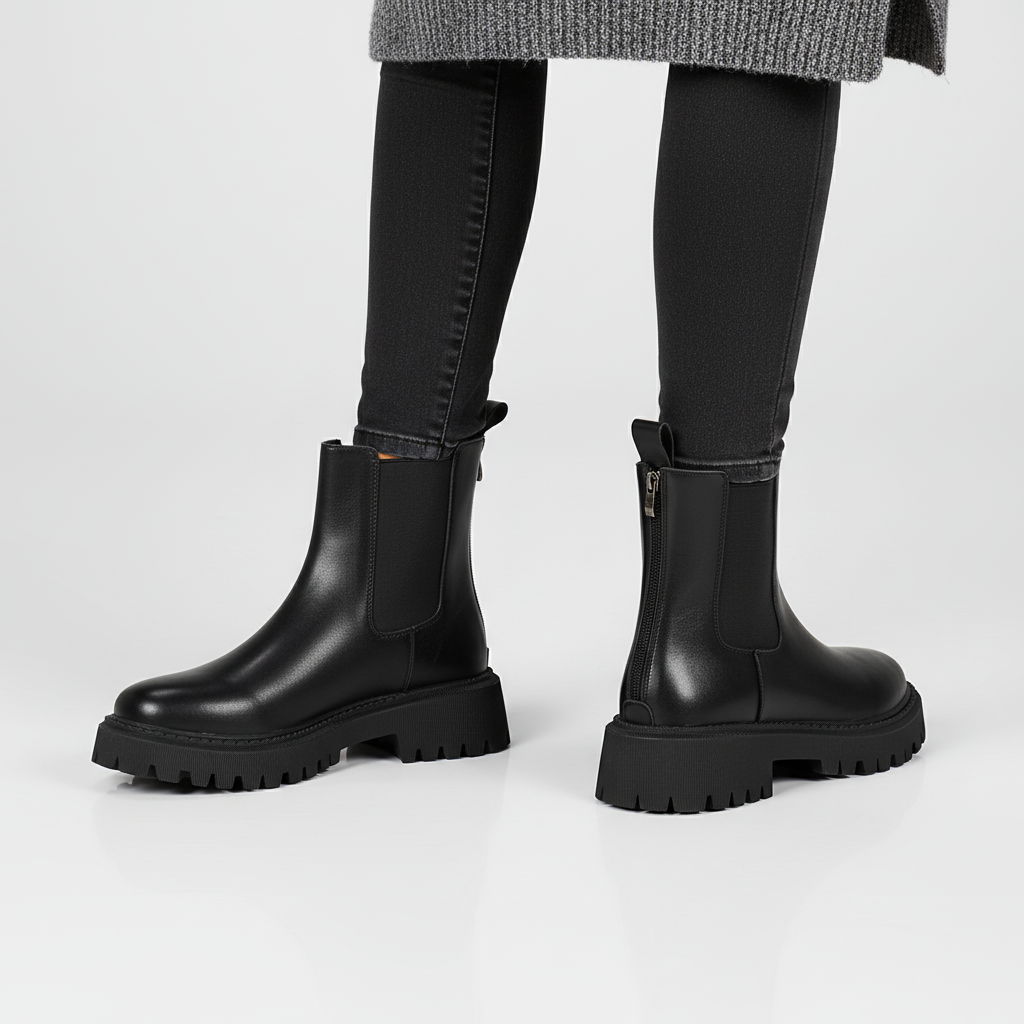 Chelsea Boots for Women with Chunky Platform Sole