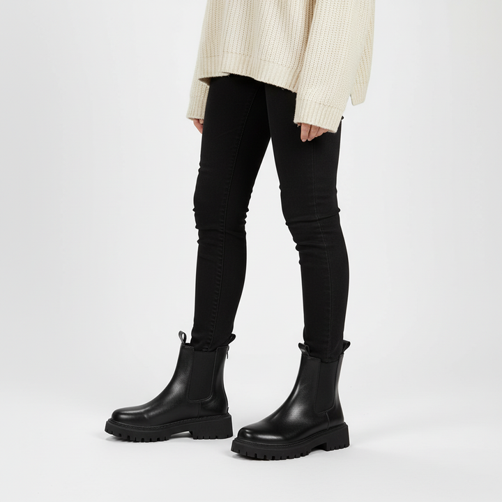 Chelsea Boots for Women with Chunky Platform Sole