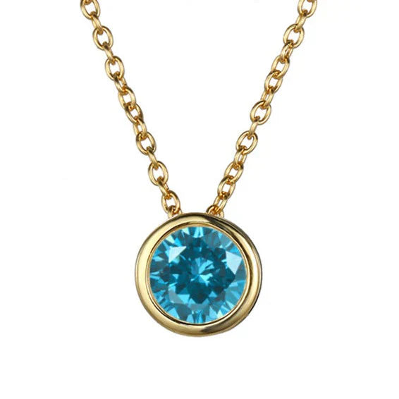 Birthstone Necklace Gold Personalized Pendant | Dainty Layering Jewelry