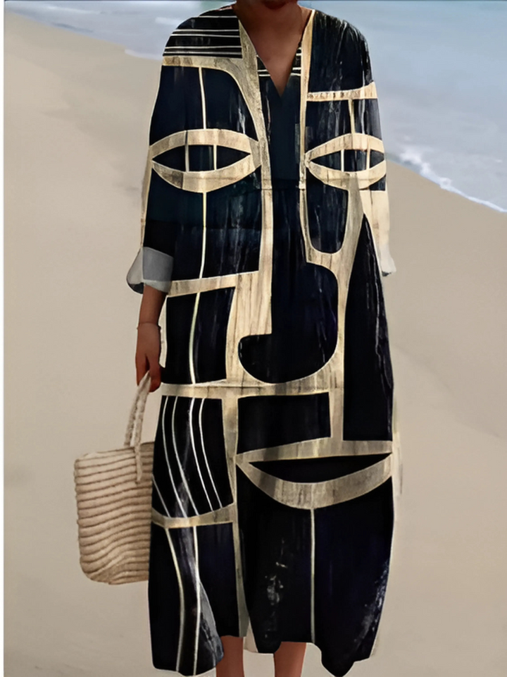 Prism Print Dress - Relaxed Fit Summer Dress with Artistic Print