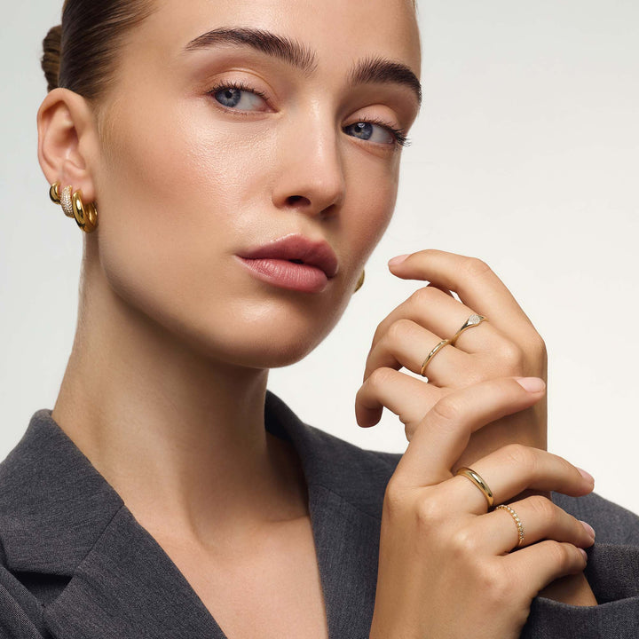 Gold Bubble Ring - Textured Statement Ring for Women