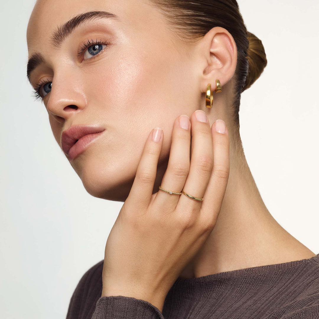 Gold Dome Ring | Slim Minimalist Stacking Ring for Women