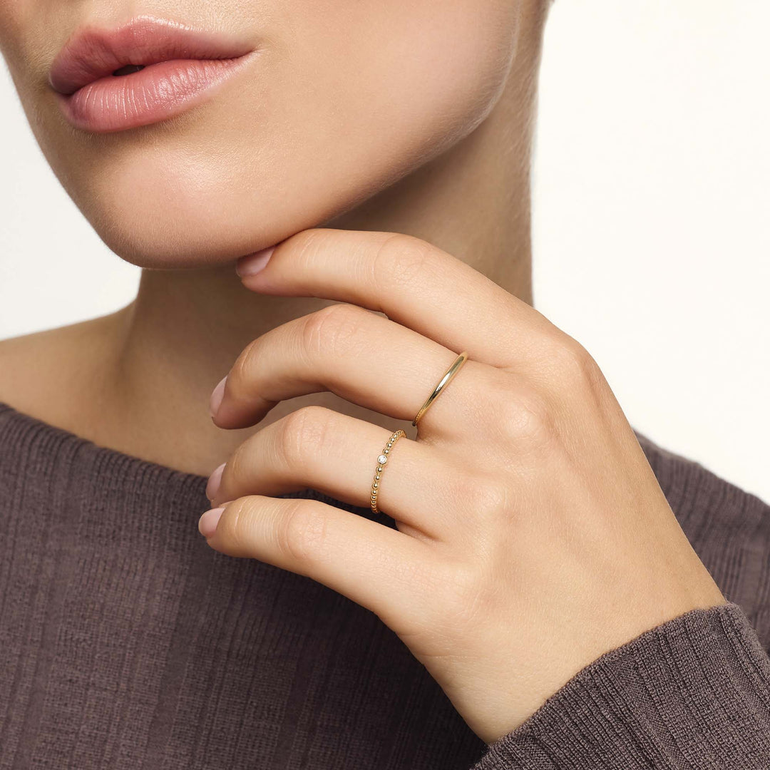 Gold Dome Ring | Slim Minimalist Stacking Ring for Women