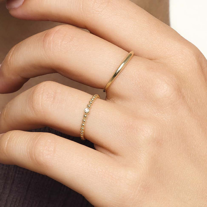 Gold Dome Ring | Slim Minimalist Stacking Ring for Women