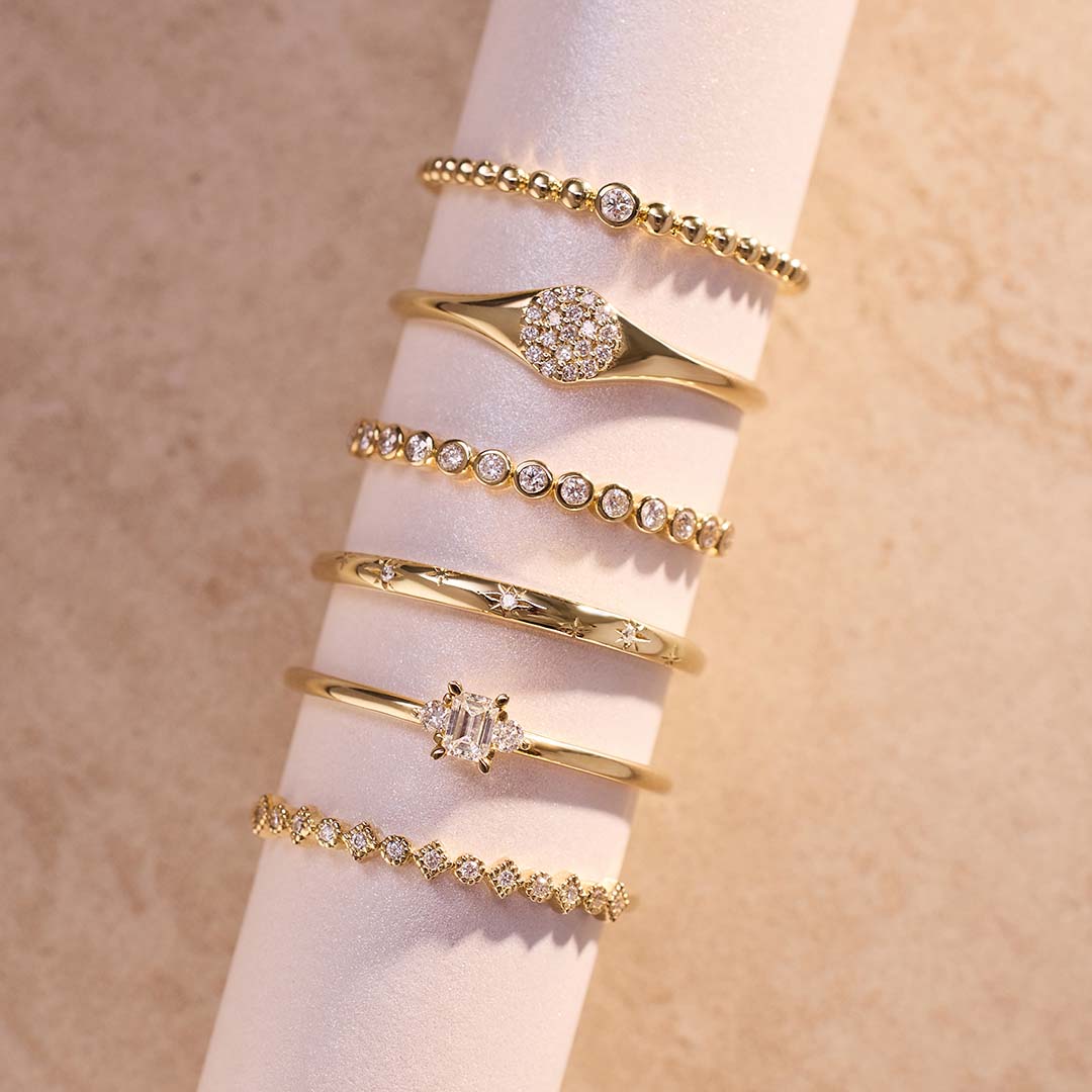 Gold Bubble Ring - Textured Statement Ring for Women