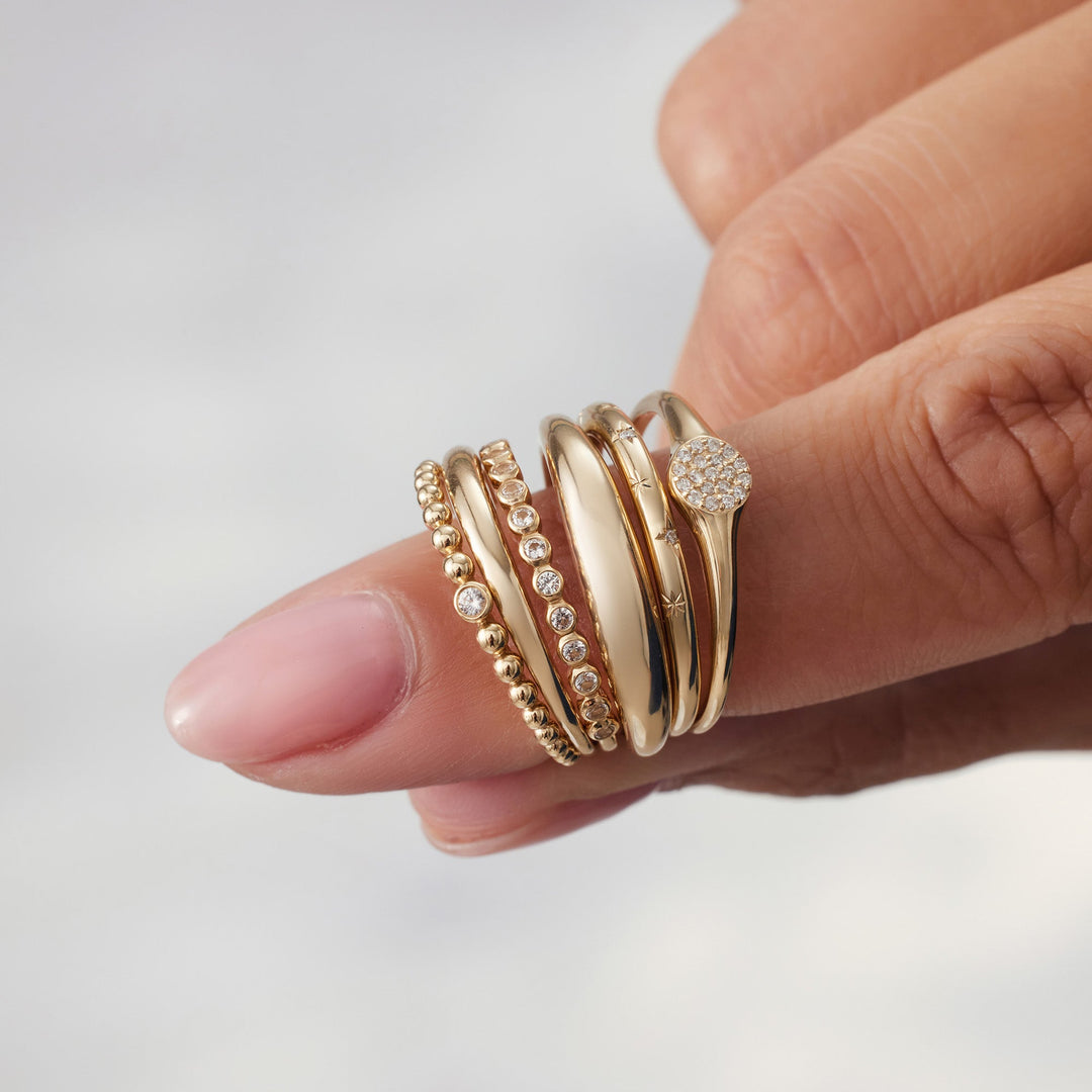 Gold Dome Ring | Slim Minimalist Stacking Ring for Women