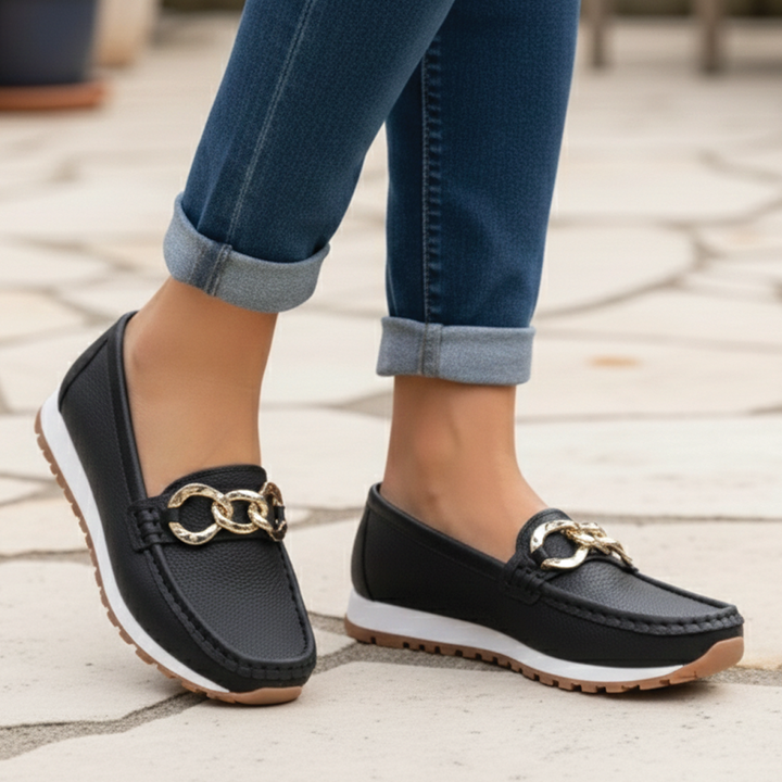 Flat Buckle Loafers for Women | Comfortable Slip On Shoes