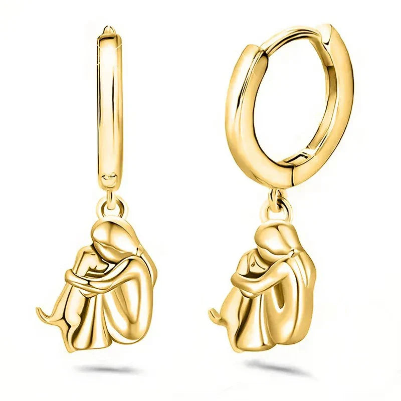 Dog Hug Dangle Earrings for Pet Lovers