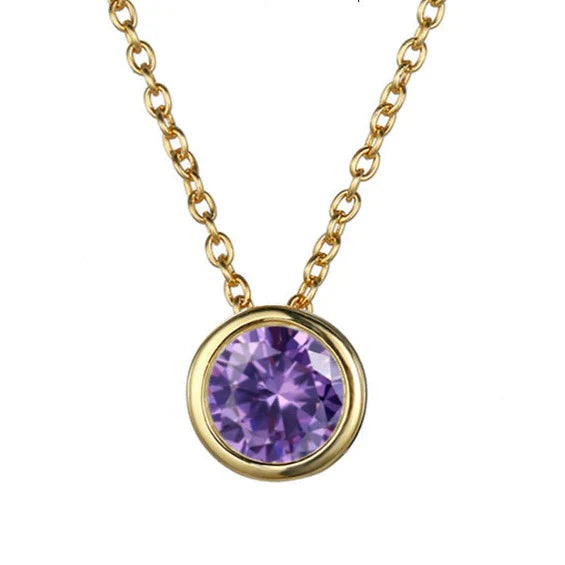 Birthstone Necklace Gold Personalized Pendant | Dainty Layering Jewelry