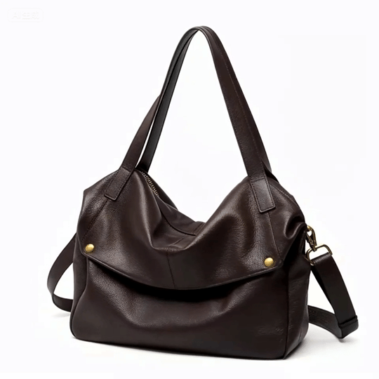 Soft Leather Tote Bag - Minimalist Everyday Shoulder Bag