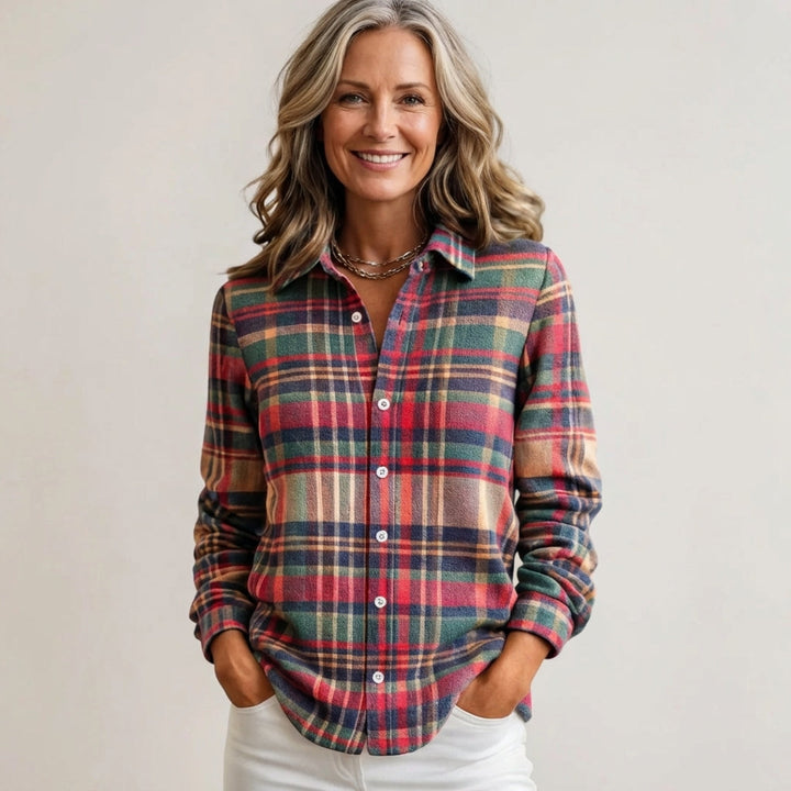 Flannel Shirt Women's Button Down - Soft Cozy Plaid Top