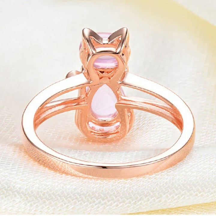 Cat Ring Rose Gold | Dainty Animal Ring for Cat Lovers