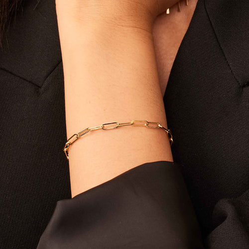 White Gold Link Bracelet | Venice Chain Bracelet for Women