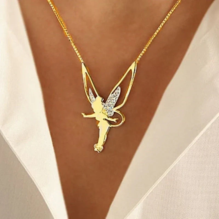 Gold Fairy Pendant Necklace | Delicate Layering Necklace