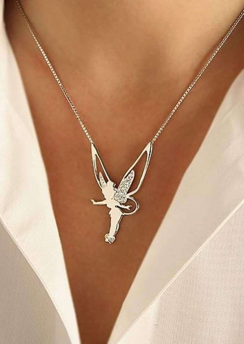 Gold Fairy Pendant Necklace | Delicate Layering Necklace