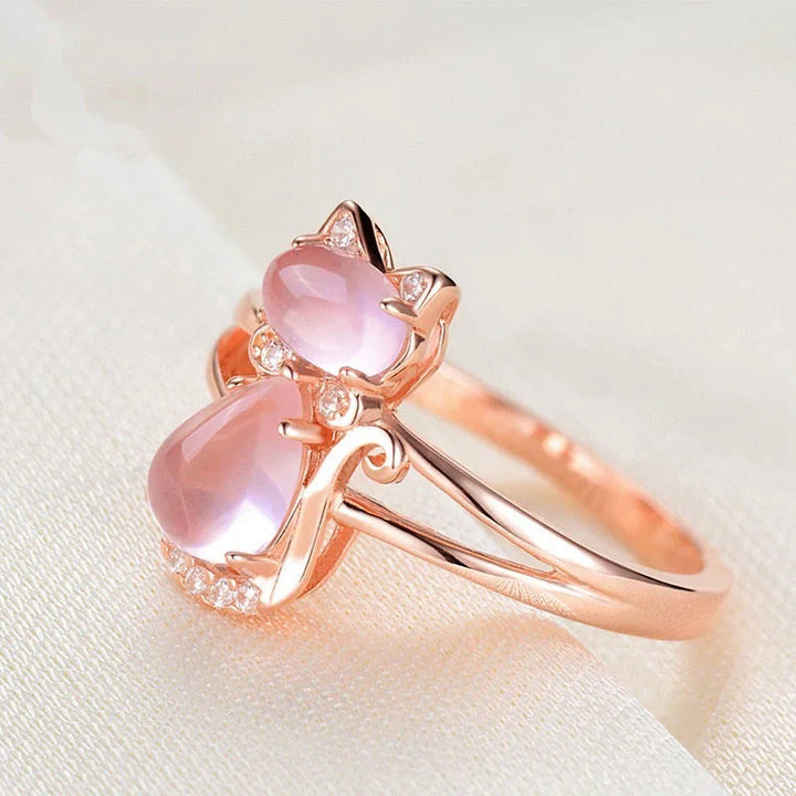 Cat Ring Rose Gold | Dainty Animal Ring for Cat Lovers