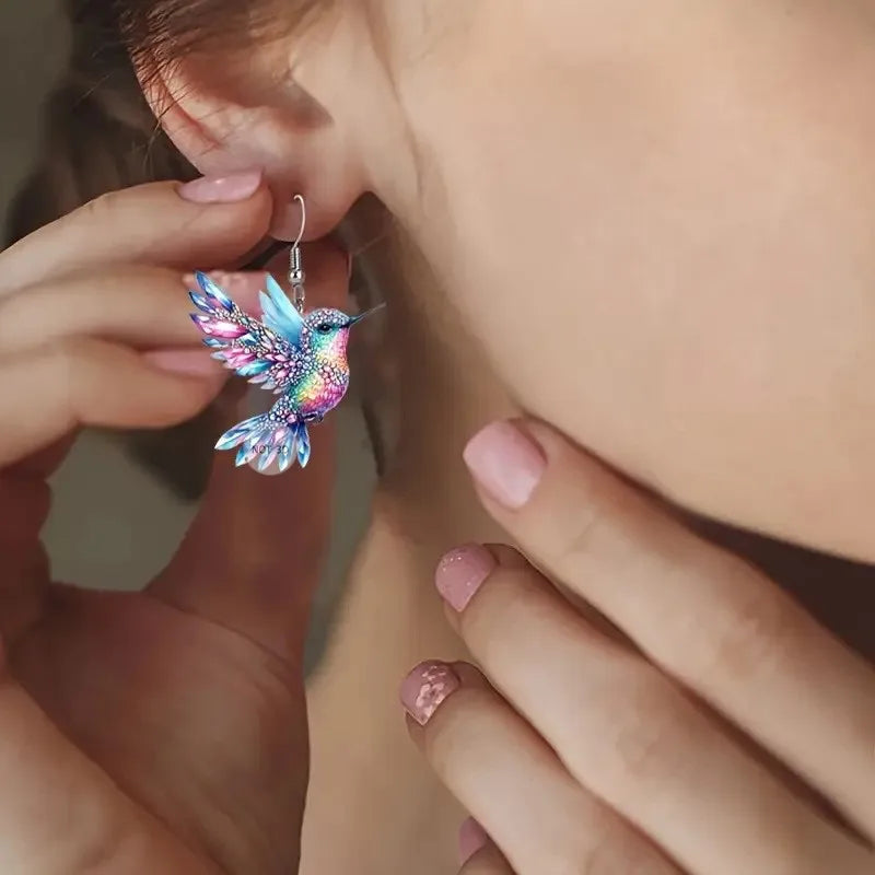 Hummingbird Dangle Earrings | Lightweight Nature Inspired Jewelry