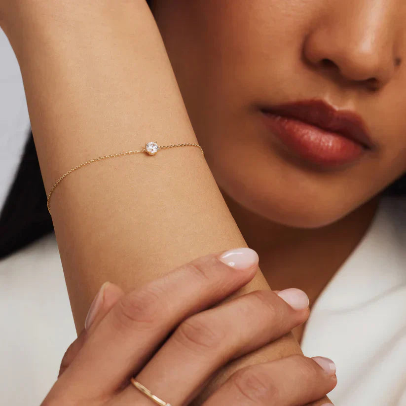 Moissanite Gold Bracelet | Delicate Everyday Jewelry for Women